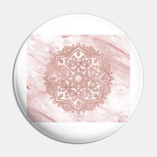 Rose gold mandala - pink marble II Pin