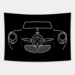 Studebaker Champion 1950 classic car white outline graphic Tapestry