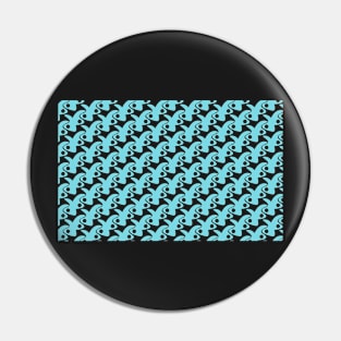 Weird bunny like abstract pattern blue Pin