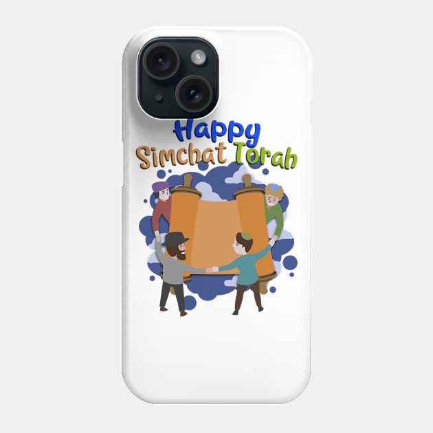 Happy Simchat Torah - Jewish Holiday Gift For Men, Women & Kids Phone Case by Art Like Wow Designs