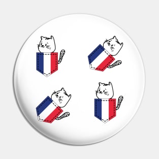 Patriotic Pocket Pussy - Cat Lover -  French Patriot Pin