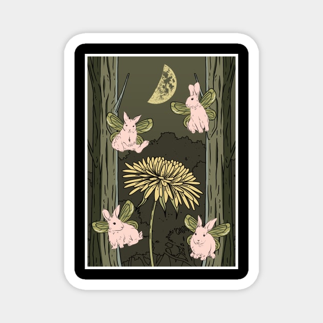 Fairycore Aesthetic Fairy Bunny Rabbit Fairies Magnet by Alex21