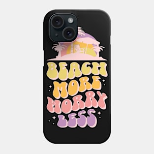 Beach More Worry Less Retro Summer Beach Vacation Phone Case