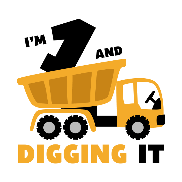 I'm 1 and Digging it Funny 1rd Birthday Excavator Kids by DesignergiftsCie