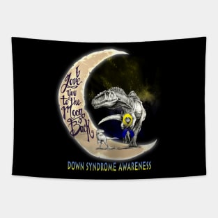 down syndrome awareness dinosaur moon Tapestry