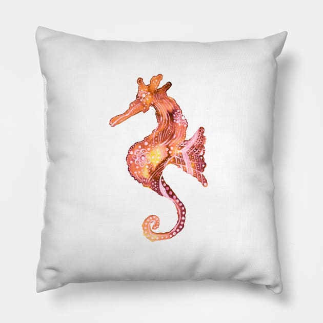 Bronze Tribal Seahorse Pillow by ZeichenbloQ