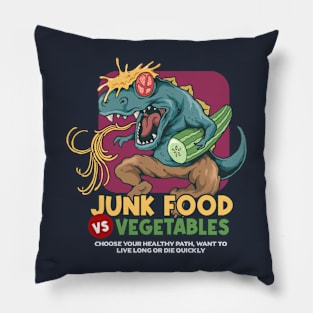 junkfood vs vegetables Pillow