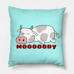 Moody Cow | Cow Pun Pillow