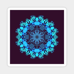 Dot Mandala Flower Blue and Purple Magnet