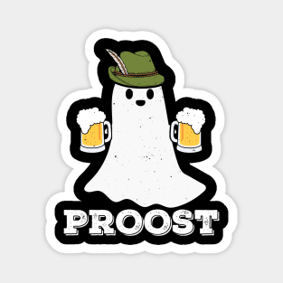 Prost Funny Oktoberfest Ghost Halloween Pun Vintage Magnet