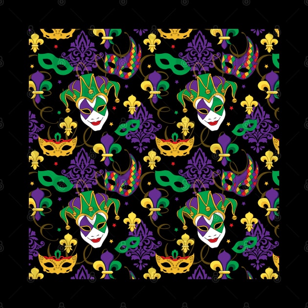 Mardi Gras Masks Pattern by HotHibiscus