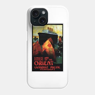 Largest Fastest to the Orient Steamships Advertising Vintage Travel Phone Case