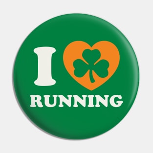 St Patricks Day Running Irish Runner Shamrock Heart Pin