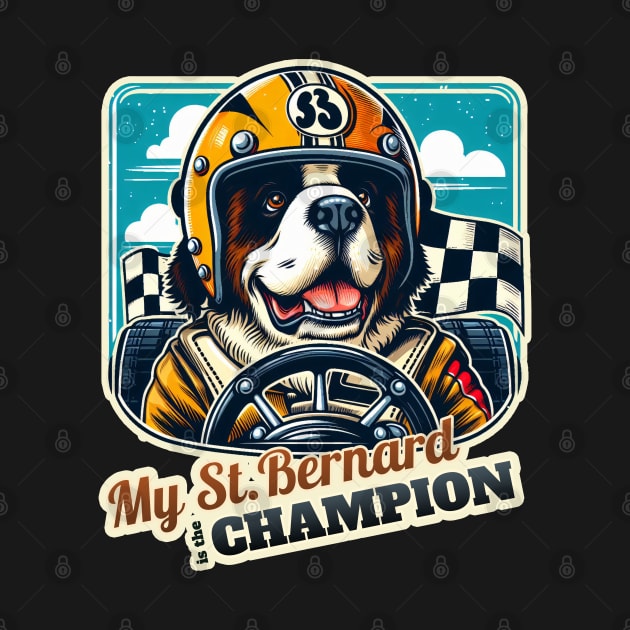 Car racer St. Bernard by k9-tee