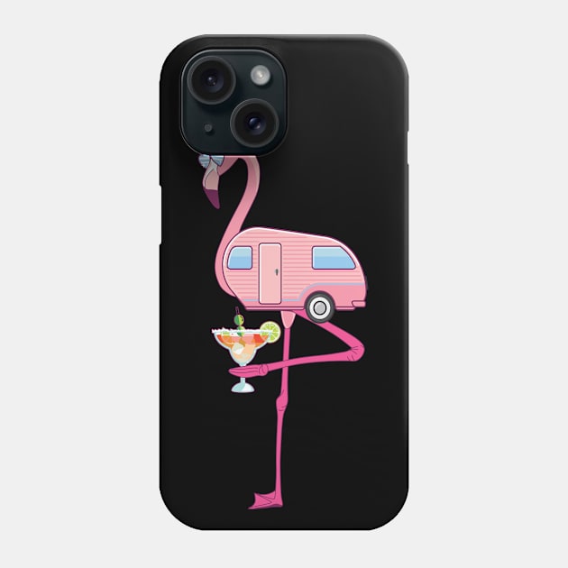 Flamingo Camper Van RV Margarita Phone Case by CaptainHobbyist