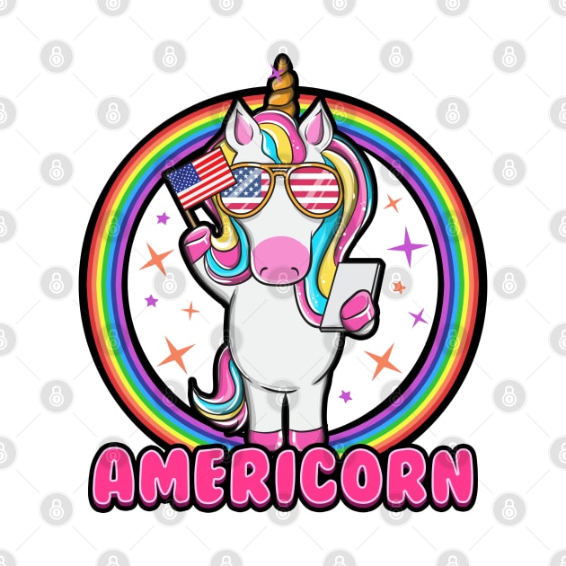 Funny Americorn T-shirt by KsuAnn