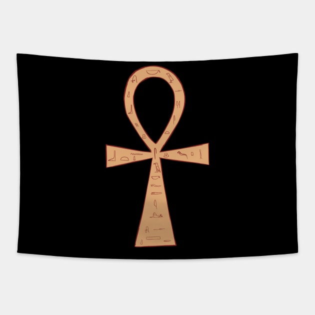 Ankh egyptian cross  hieroglyphic symbol Tapestry by cypryanus