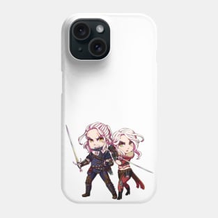 Chibi Geralt and Ciri Phone Case