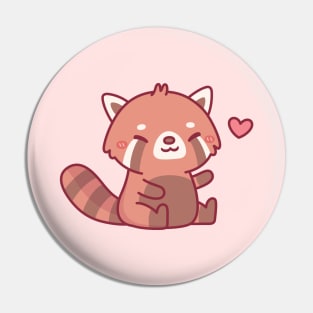 Cute Happy Red Panda Doodle Pin