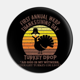 WKRP Turkey drop t-shirt Pin