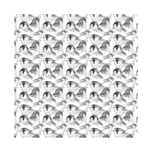 Peregrine Falcon Sketch Pattern T-Shirt