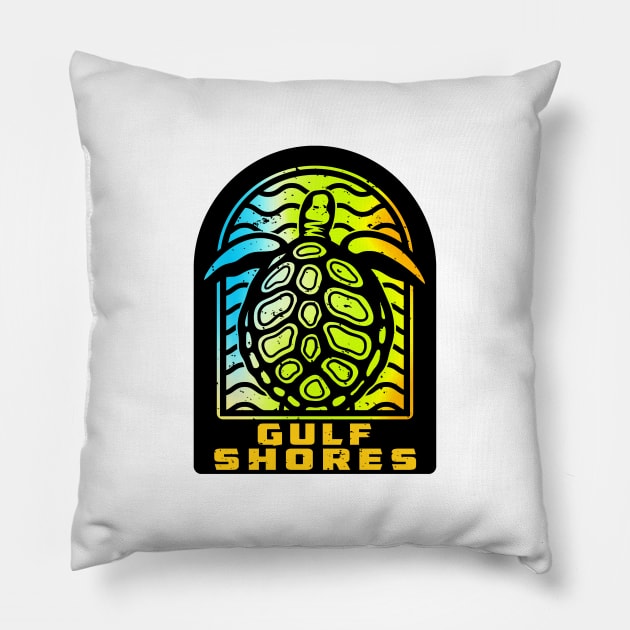 Gulf Shores Alabama Sea Turtle AL Pillow by DD2019