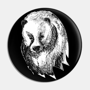 European badger portrait - nature inspired art and designs Pin