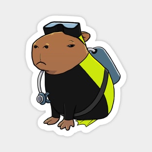 Capybara Scuba Diver Costume Magnet