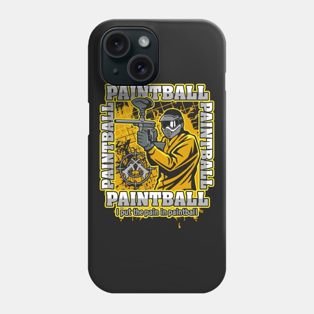 Paintball Player Yellow Team Phone Case by RadStar