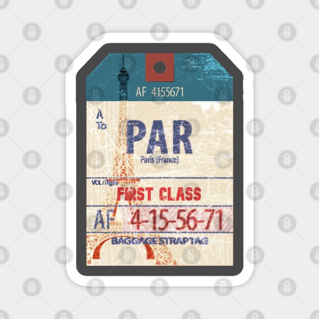 Paris France luggage tag Magnet by Travellers