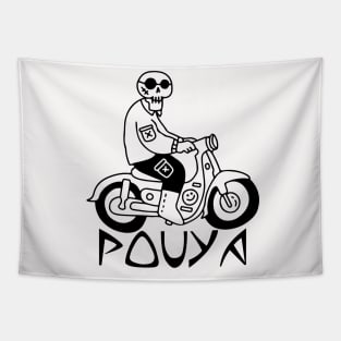 Pouya  Punk Skeleton Riding scooter Tapestry