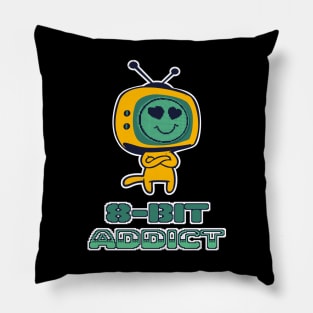 8 Bit Addict Retro Gaming Gamers Pillow