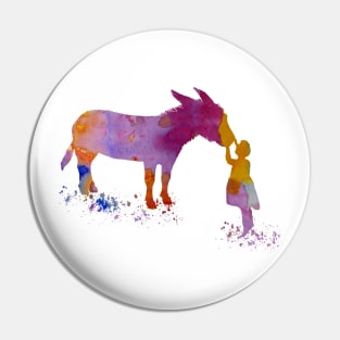 donkey and child Pin