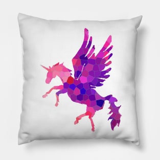 Pink Mosaic Pattern Unicorn Pegasus Pillow