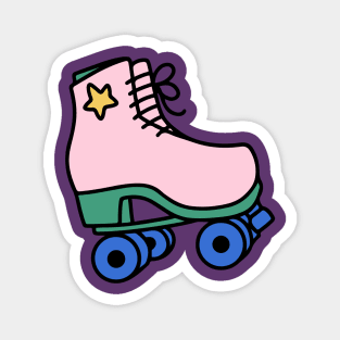 pink summer rollerskates Magnet