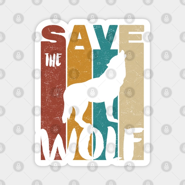 Save The Wolf Magnet by Promen Art