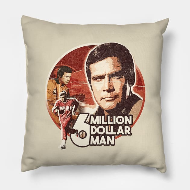 6 million dollar man retro Pillow by GW ART Ilustration