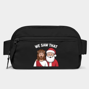 We Saw That Funny Jesus and Santa Claus Christmas Mashup Bag