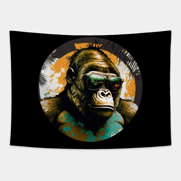 Shades of Toughness - Cool Gorilla Tapestry by teehood