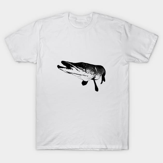 Pike black design - Pike Fish - T-Shirt