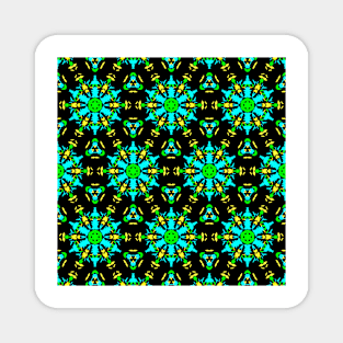 Aqua Lime and Yellow Pattern Magnet