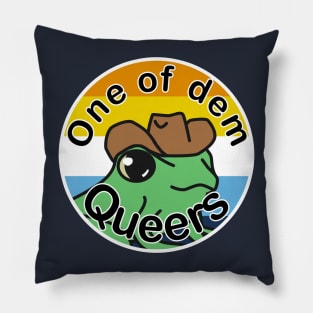 Pride Frog with a cowboy hat- Aroace Pillow