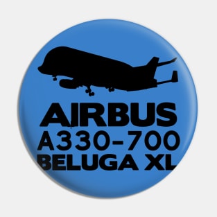 Airbus A330-700 Beluga XL Silhouette Print (Black) Pin