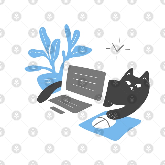 Cat and a laptop by artful_meows