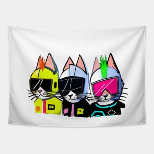 Three kittens at a Daft Punk concert Tapestry