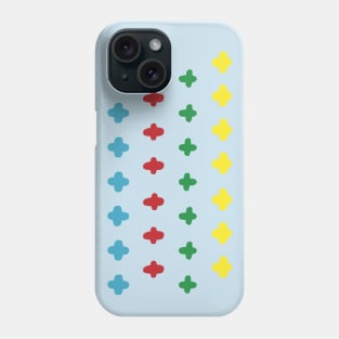 Vector colorful crosses stitches aligned on blue background Phone Case