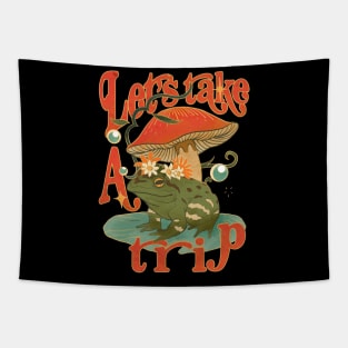 Let's Take a Trip Mushroom Frog Toad Tapestry