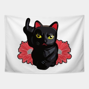 Un-lucky cat ( flowered ) Tapestry