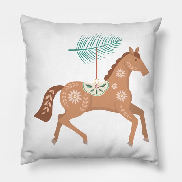 Folk Art Horse Ornament Pillow by SWON Design