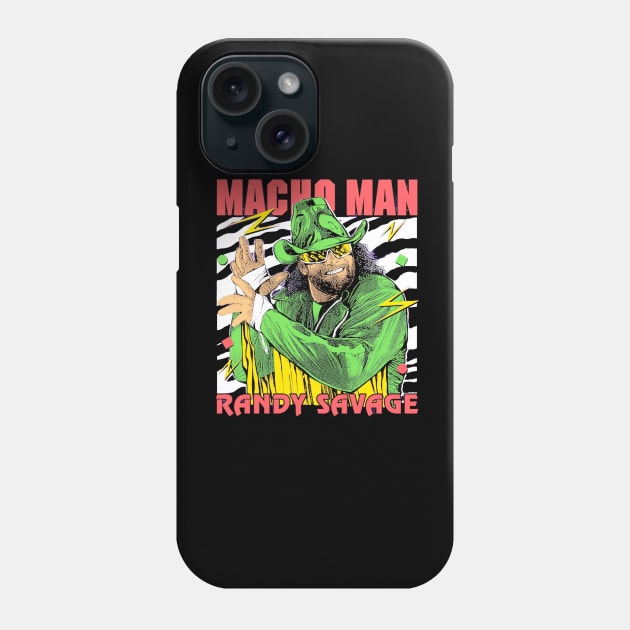 Macho Man Randy Savage Neon Phone Case by Holman